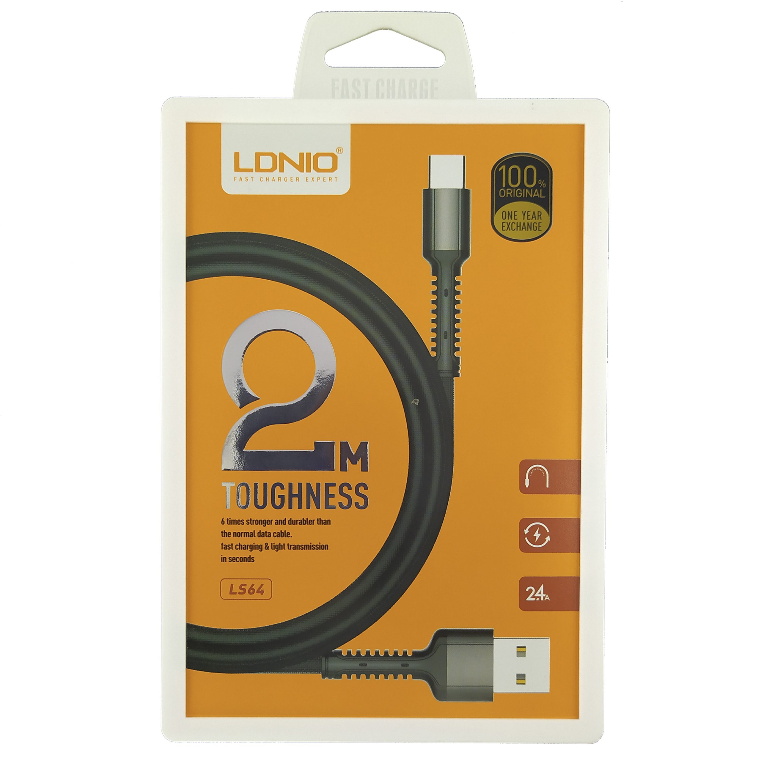 CABLE USB LDNIO LS64 TIPO C 2M – Orange Store